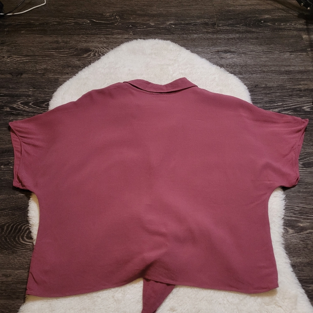Aritzia Wilfred The Tie Front Cropped Blouse in Dusty Rose Sz M - Picture 4 of 8
